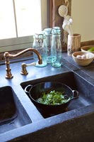 Sink in country kitchen 