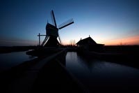 Sunset view of windmill 