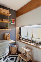 Roller blinds in modern home office 