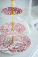 Pink and white cake stand 