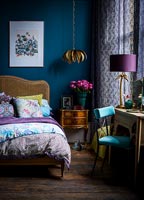 Colourful eclectic bedroom