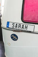 Personalised number plate on vintage caravan 