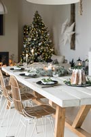 Dining table laid for Christmas 