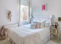 Pink and white country bedroom 