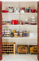 Food and accessories in retro larder 