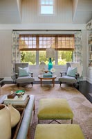 Modern country living room with sisal rug 