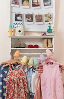 Open wardrobe in childrens room 