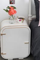 White and rose gold vintage bedside cabinet 