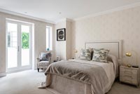 Classic bedroom with French windows 