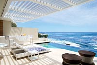 Terrace and pool overlooking the ocean 