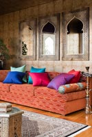 Colourful sofa and cushions 