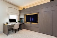 Large television in home office 