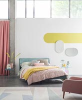Modern bedroom in pastel colours 