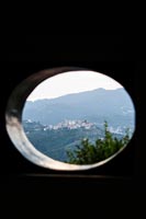 View through a round window