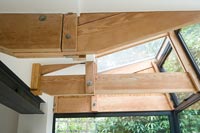 Modern exposed wooden beams 