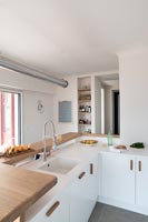 Modern white and wooden kitchen 