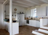 Rustic white painted country kitchen 