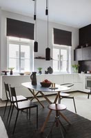 Black and white contemporary kitchen-diner 