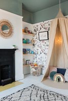 Canopy tent in modern childrens bedroom 