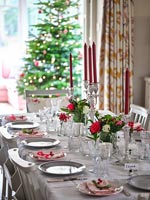 Dining table set for Christmas