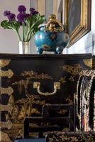 Ornate antique cabinet detail