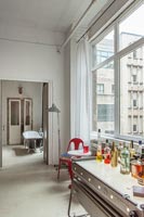 Vintage furniture and view to bathroom 