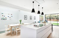 Modern monochrome kitchen-diner 