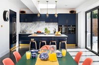 Colourful modern kitchen-diner 