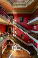 Magnificent staircase at The Swinton Park Hotel, Yorkshire 