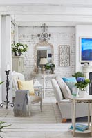 Furniture in shabby chic living room 