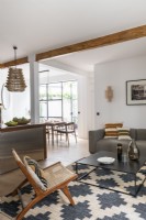 Open-plan living area in a modern flat