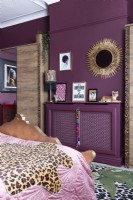 Chimney breast in a colourful modern bedroom