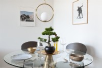 Close up of modern laid dining table