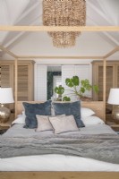 Bedroom with exposed ceiling beams