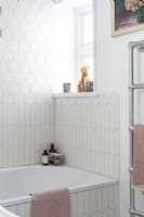 Tiles in classic white bathroom