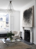 Living room with black, brown and white colour scheme