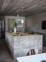 Concrete kitchen island unit