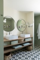 Double sinks in modern classic style bathroom