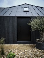 Black door and panelling