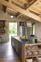 Contemporary kitchen in converted country barn