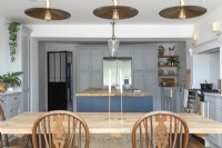 Shaker style Blue and grey kitchen dining room
