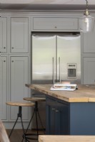 Shaker style Blue and grey kitchen dining room