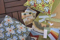 Fabrics, floor coverings, pillows for 3-season porch makeover
