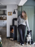 Portrait of Amanda Burnside with pet dog  