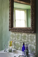 Green country bathroom detail