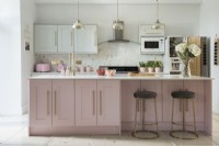 Modern pink and white kitchen