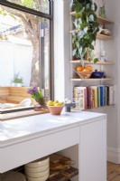 Detail of countertop and shelving