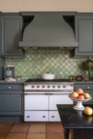 White range cooker in country kitchen