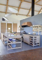 Contemporary kitchen with vaulted ceiling