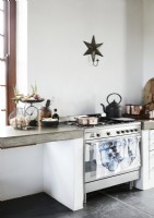 Range cooker in country kitchen